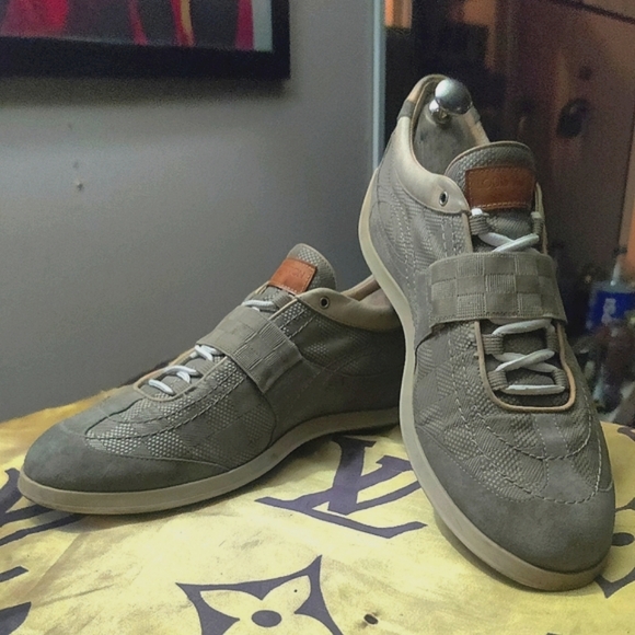 Louis vuitton damier geant chrono sneaker in sable - Picture 5 of 10